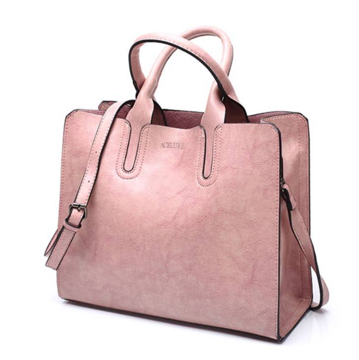 Women’s Oil Leather Tote Shoulder Bag High Quality Bags Shoulder Bags cb5feb1b7314637725a2e7: Black|Blue|Brown|Burgundy|Coffee|Gray|green|Pink|White black|White brown|White coffee|White green|White Red